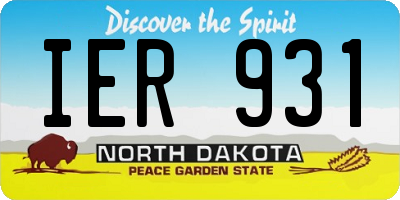ND license plate IER931