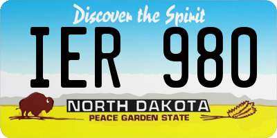 ND license plate IER980