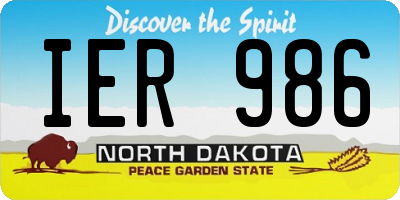ND license plate IER986