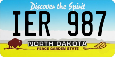 ND license plate IER987