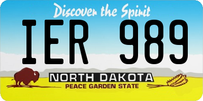 ND license plate IER989