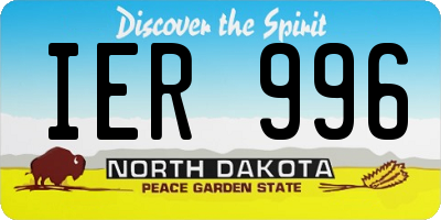 ND license plate IER996