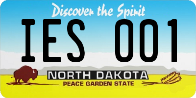 ND license plate IES001