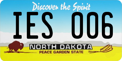 ND license plate IES006