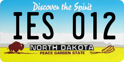 ND license plate IES012