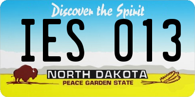 ND license plate IES013