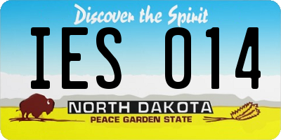 ND license plate IES014