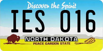 ND license plate IES016