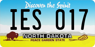 ND license plate IES017