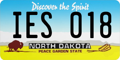 ND license plate IES018