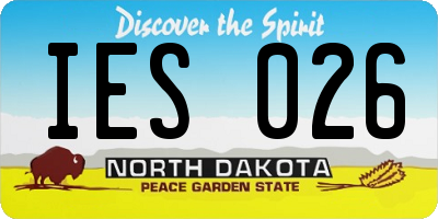 ND license plate IES026