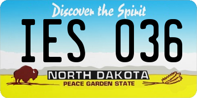 ND license plate IES036