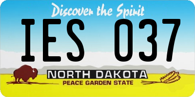 ND license plate IES037