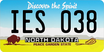 ND license plate IES038