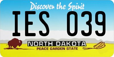 ND license plate IES039