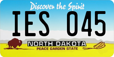 ND license plate IES045