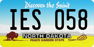 ND license plate IES058