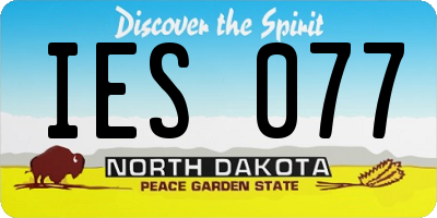 ND license plate IES077