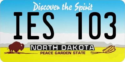 ND license plate IES103