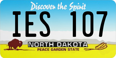 ND license plate IES107