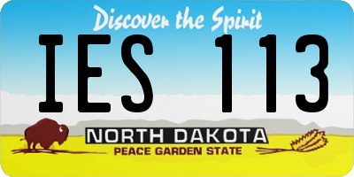 ND license plate IES113