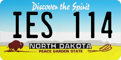 ND license plate IES114