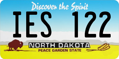 ND license plate IES122