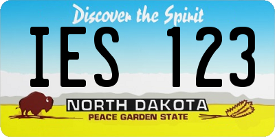 ND license plate IES123