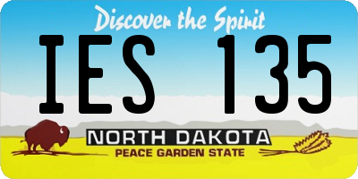 ND license plate IES135