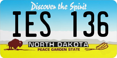 ND license plate IES136