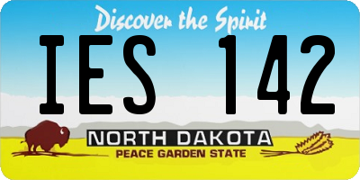 ND license plate IES142