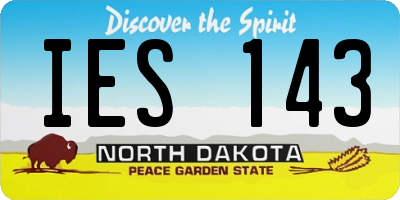 ND license plate IES143