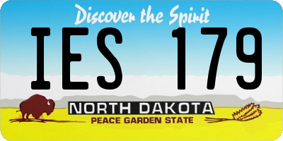 ND license plate IES179