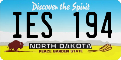 ND license plate IES194