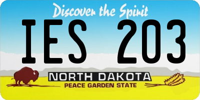 ND license plate IES203