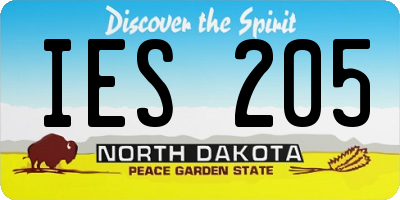 ND license plate IES205