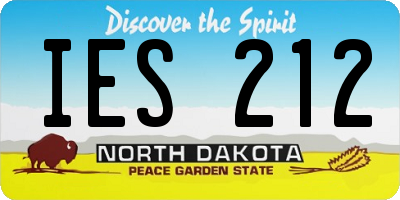 ND license plate IES212