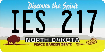 ND license plate IES217
