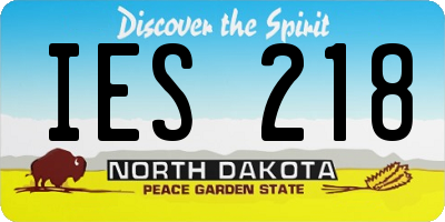 ND license plate IES218