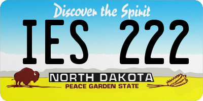 ND license plate IES222
