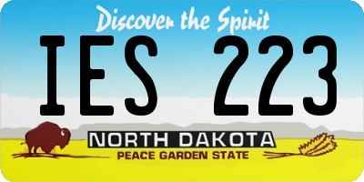 ND license plate IES223