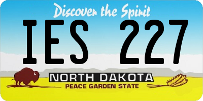 ND license plate IES227
