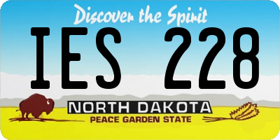 ND license plate IES228