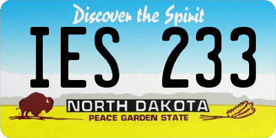 ND license plate IES233