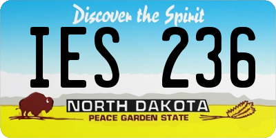 ND license plate IES236