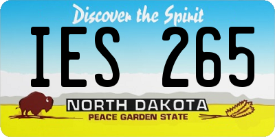 ND license plate IES265