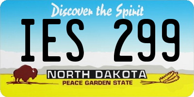ND license plate IES299