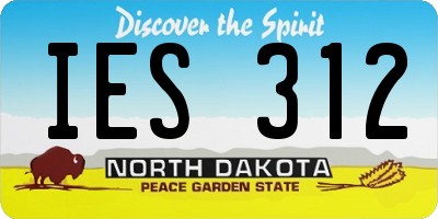 ND license plate IES312