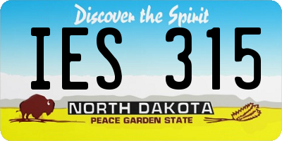 ND license plate IES315
