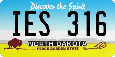 ND license plate IES316
